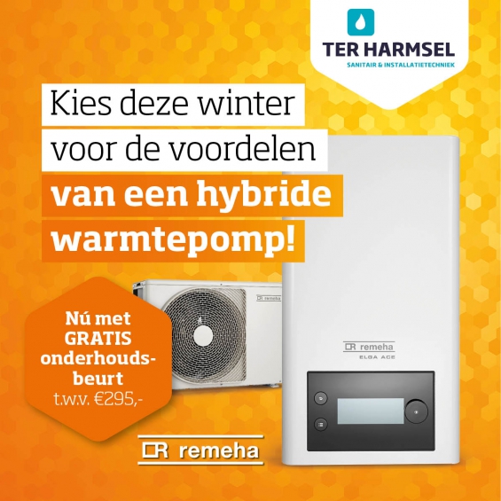 Ter Harmsel | Bespaar op je energiekosten met een hybride warmtepomp en krijg je eerste onderhoudsbeurt t.w.v. € 295,- gratis! 