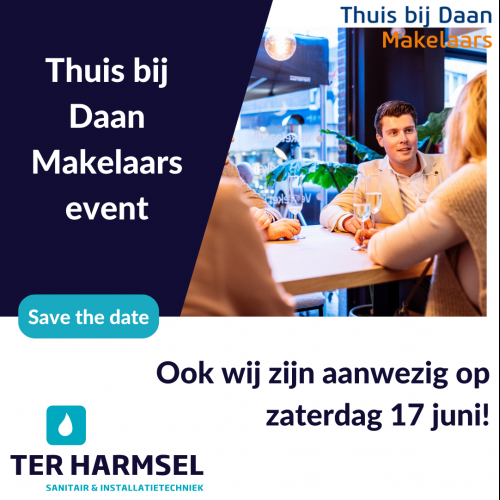 Ter Harmsel | Op zaterdag 17 juni zijn wij aanwezig bij het Thuis bij Daan Makelaars event